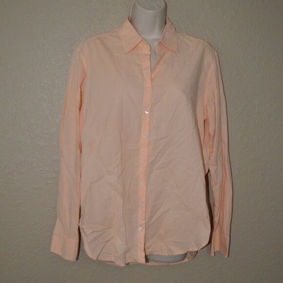 Sz XS Xirena Oversized Peach Color Cotton Long Sleeve Blouse - Picture 1 of 5